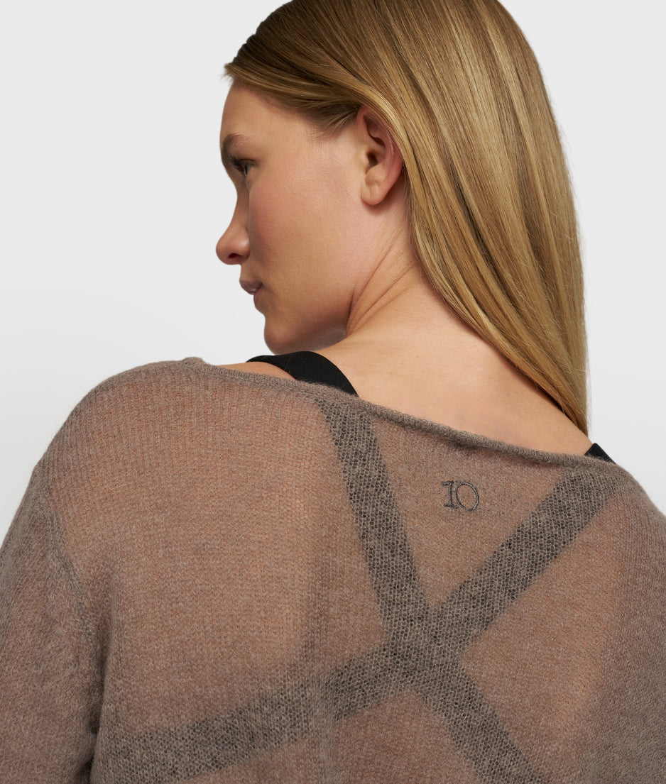 slim knit sweater | moonrock