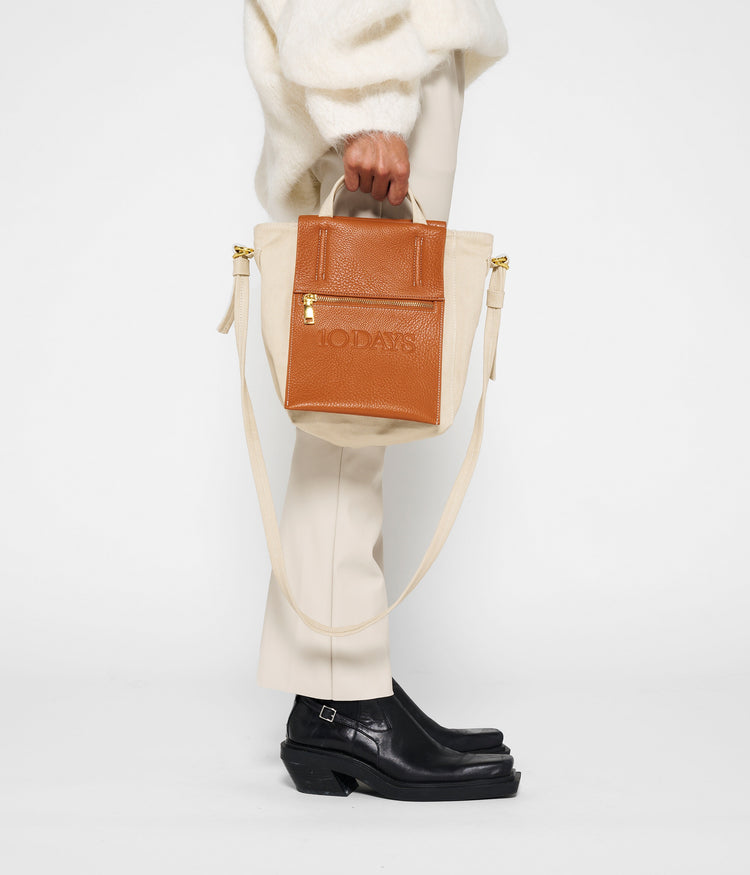 mini box bag | saddle brown