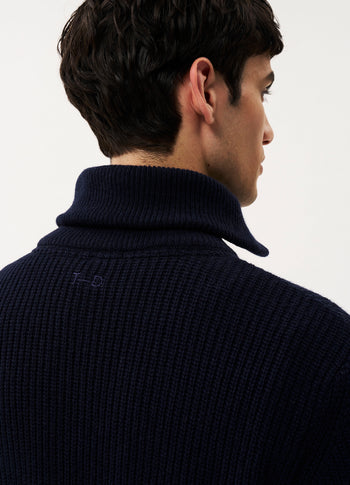 Cillian collar jumper | dark blue