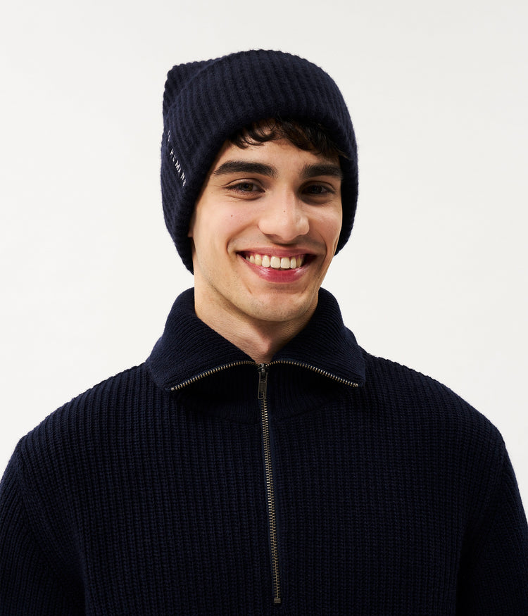 Tate wool beanie | dark blue