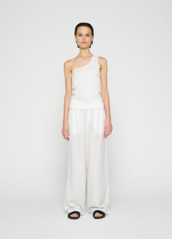 one shoulder smock top | ecru