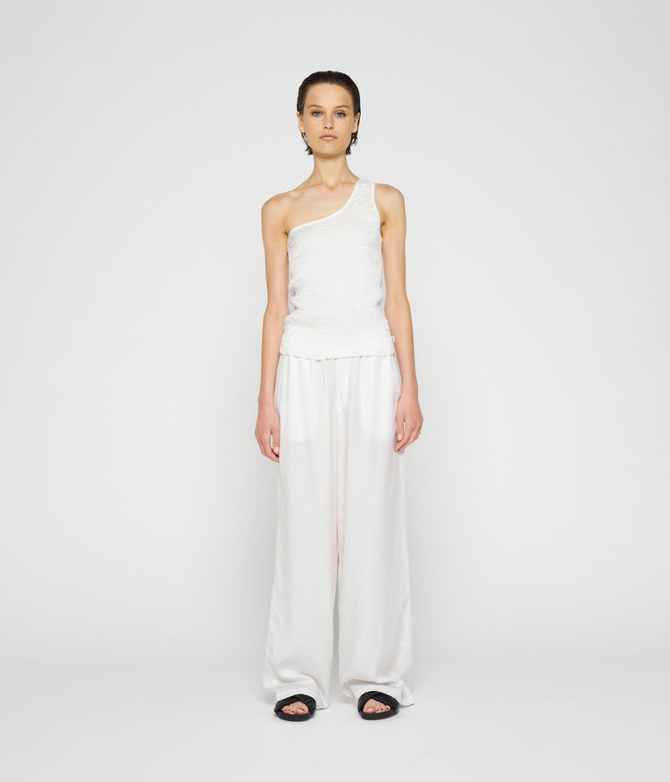 one shoulder smock top | ecru