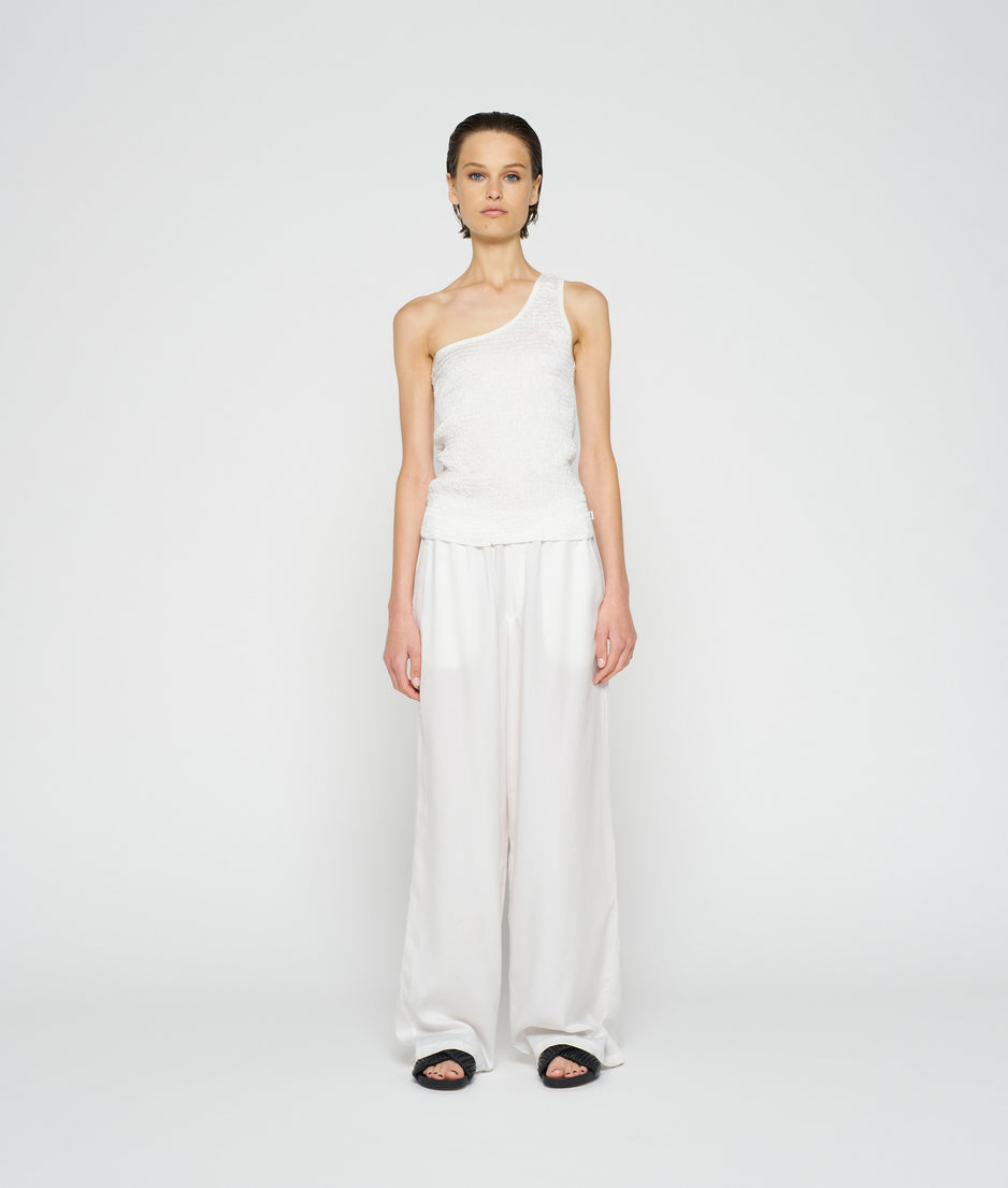 one shoulder smock top | ecru