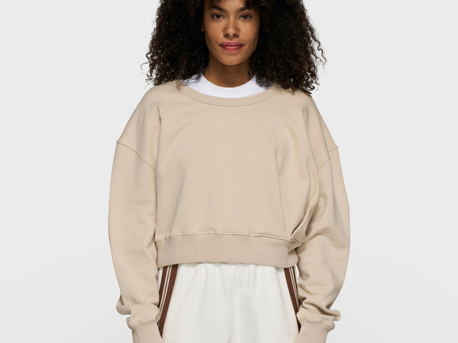 cropped sweater gathering | light earth