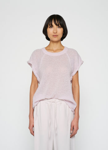 shortsleeve top knit | pale lilac