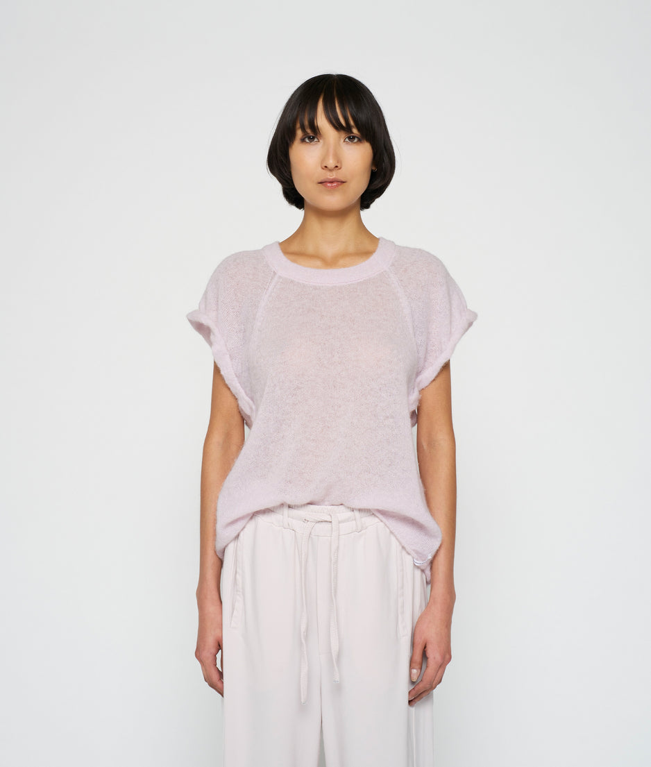 shortsleeve top knit | pale lilac