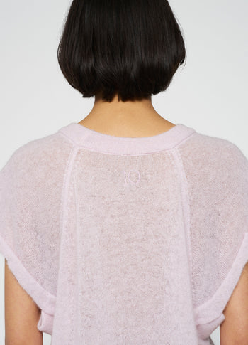 shortsleeve top knit | pale lilac