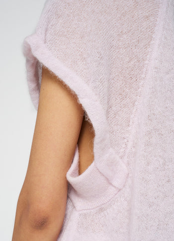 shortsleeve top knit | pale lilac
