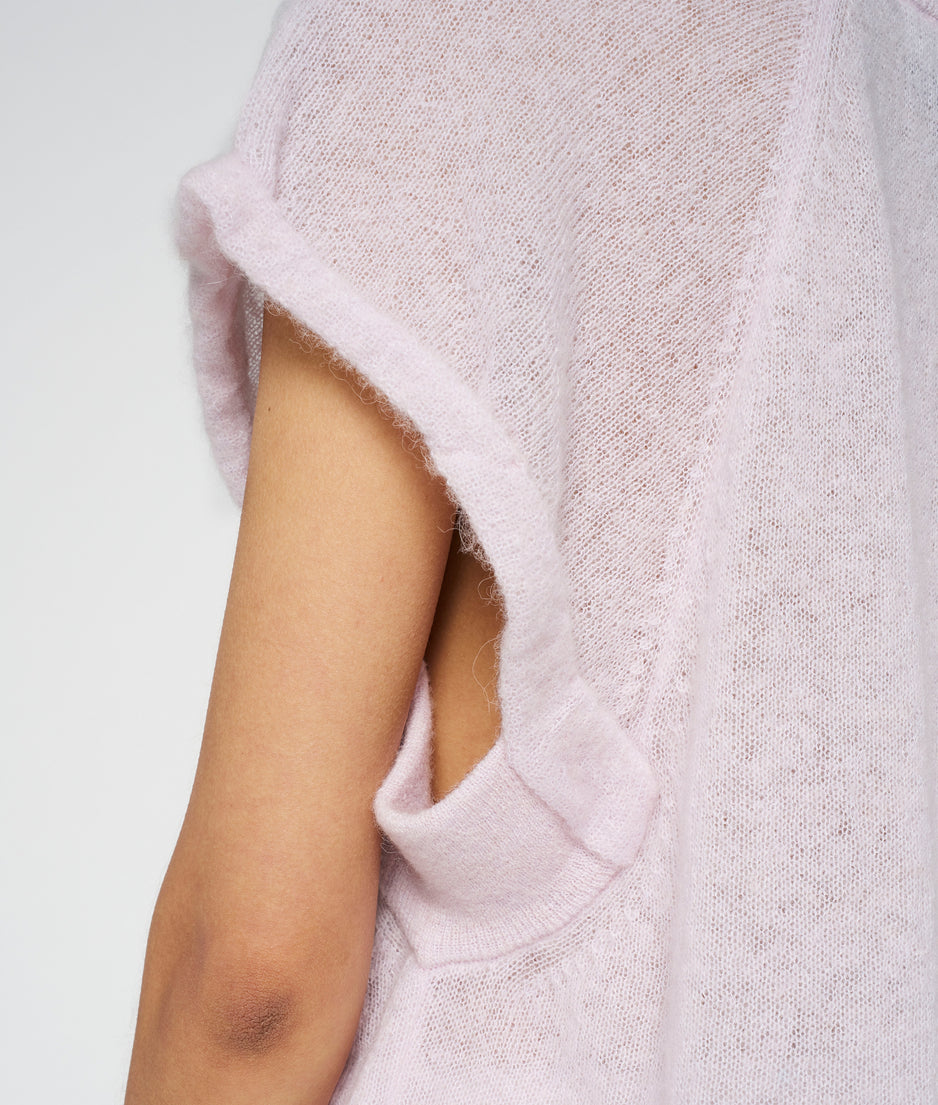 shortsleeve top knit | pale lilac