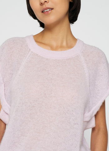 shortsleeve top knit | pale lilac