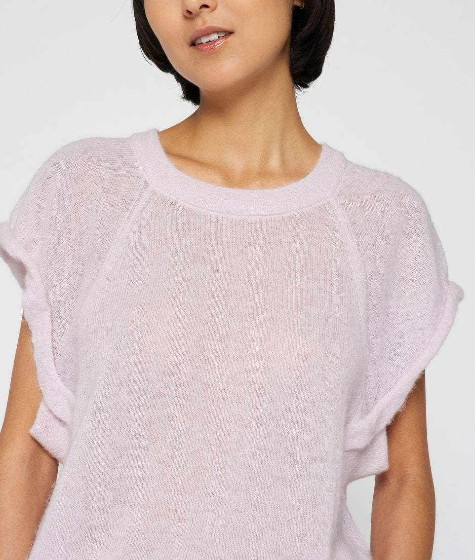 shortsleeve top knit | pale lilac