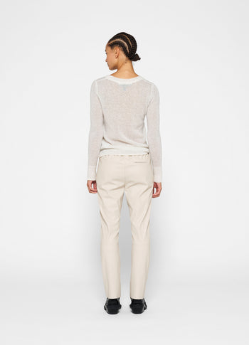 leather look cropped jogger | light safari