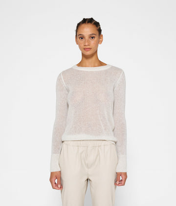 longsleeve top knit sparkle | ecru