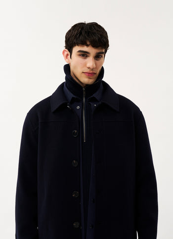 Harper soft wool jacket | dark blue