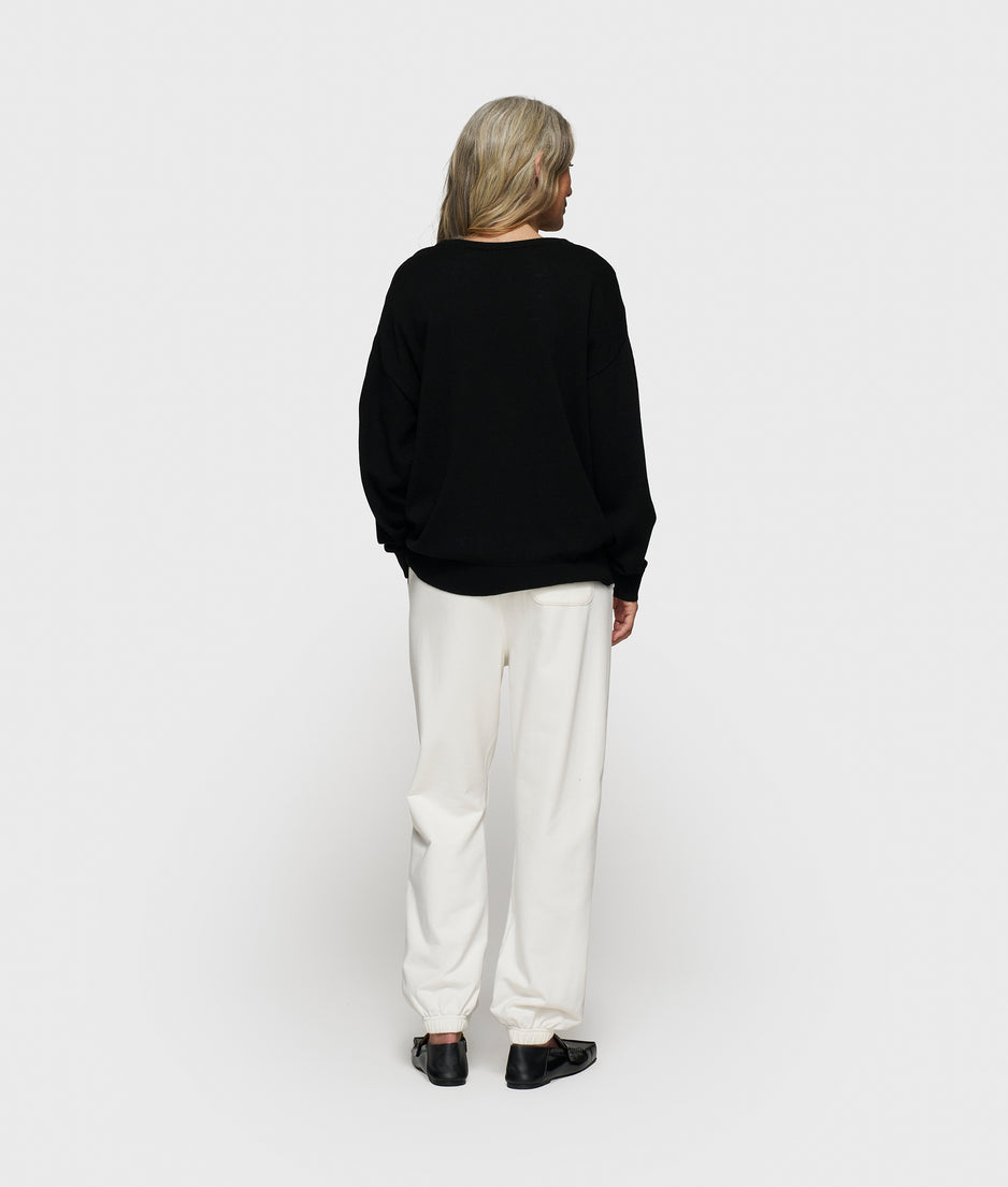 statement sweater knit | black