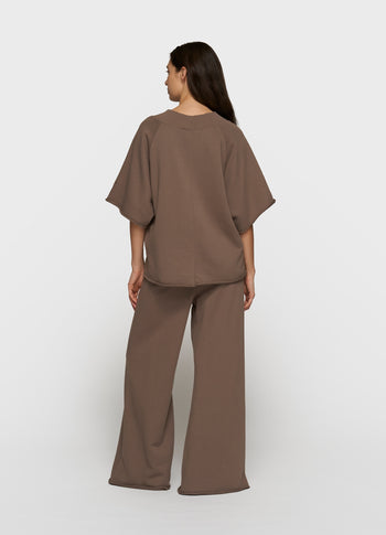 short sleeve sweater v-neck | moonrock