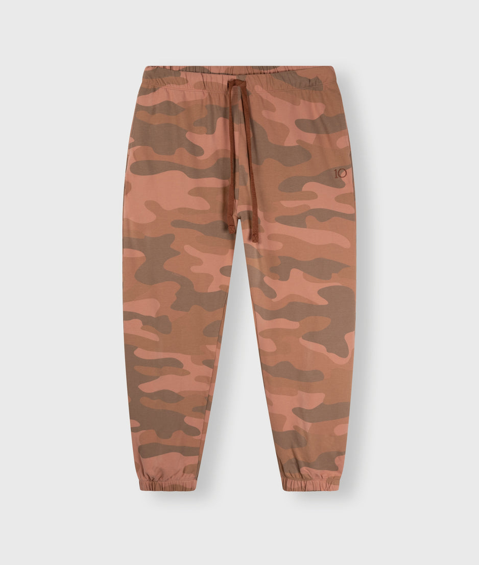 Bar jogger camo babyfleece | saddle brown