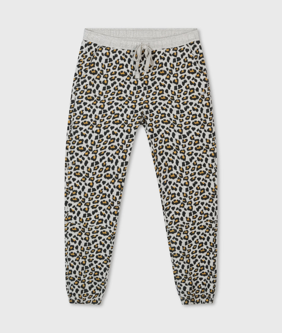 cropped jogger leopard | light grey melee