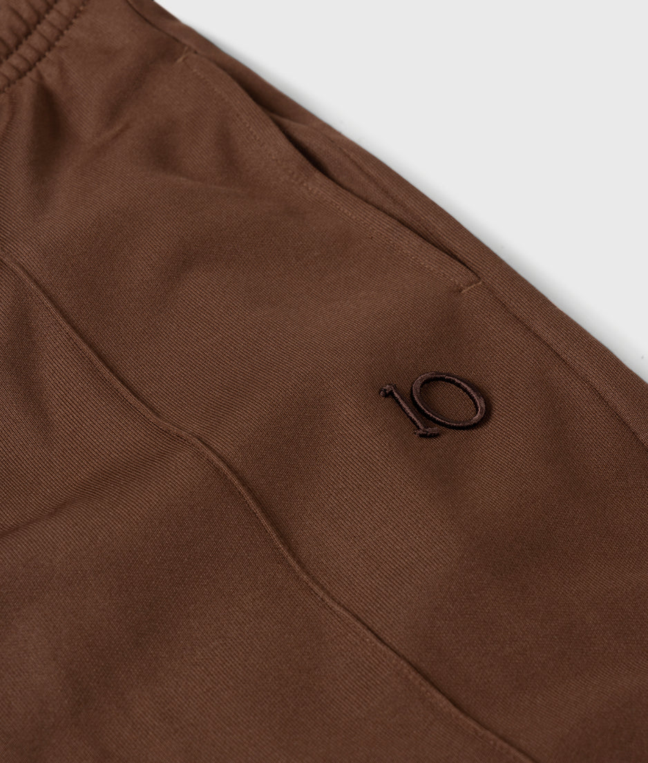 tapered track pants | dark truffle