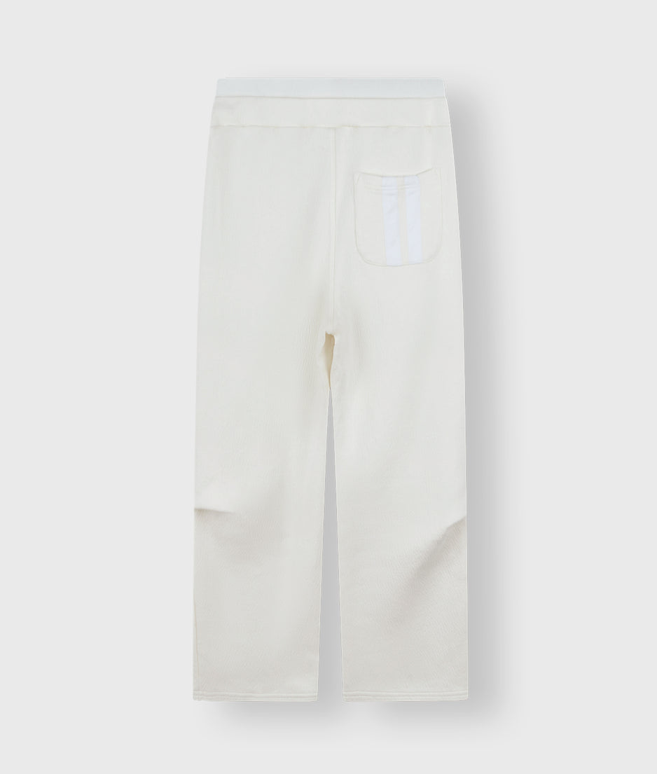 wide leg jogger | ecru