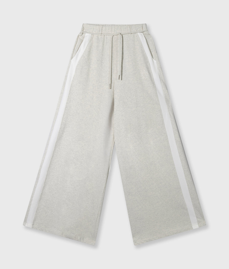 super wide leg jogger | soft white melee