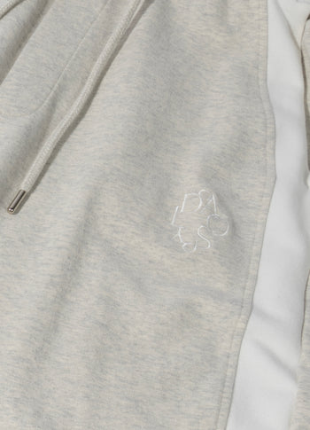 super wide leg jogger | soft white melee