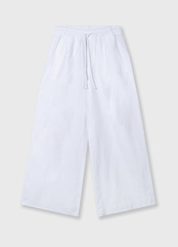 cotton linen pants | white