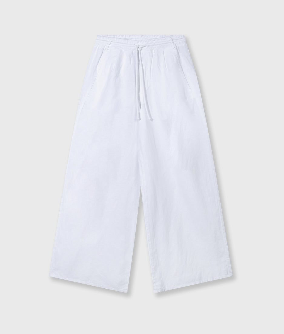 cotton linen pants | white