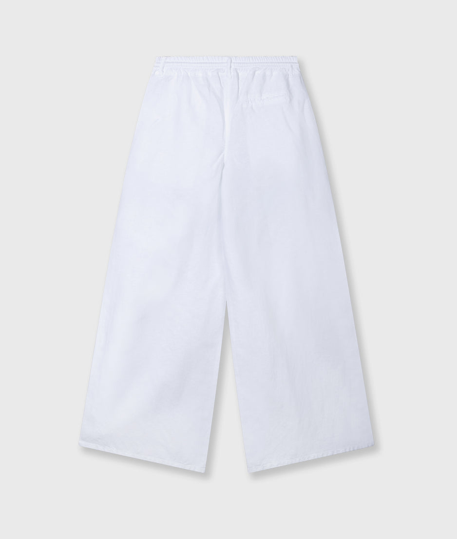 cotton linen pants | white