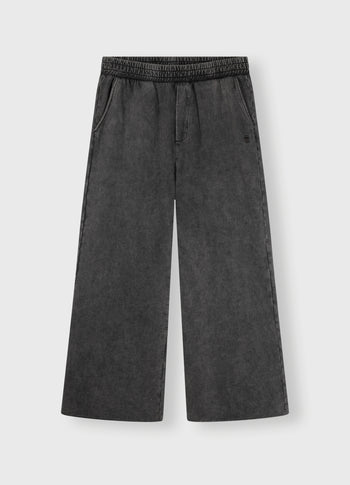 washed wide leg jogger | ash grey