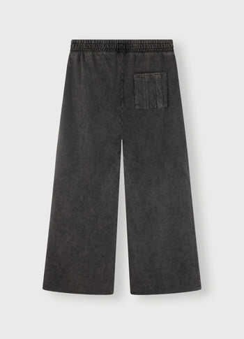 washed wide leg jogger | ash grey