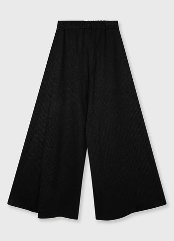 super wide pants pinstripe | black