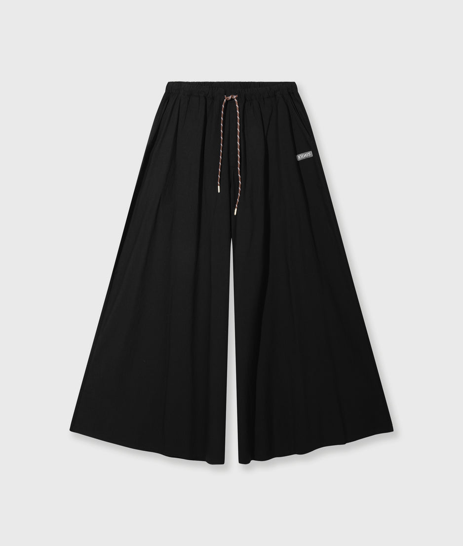 wide pants poplin | black