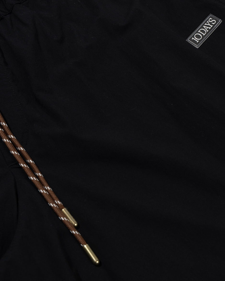 wide pants poplin | black