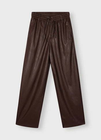soft PU western pants | deep wine