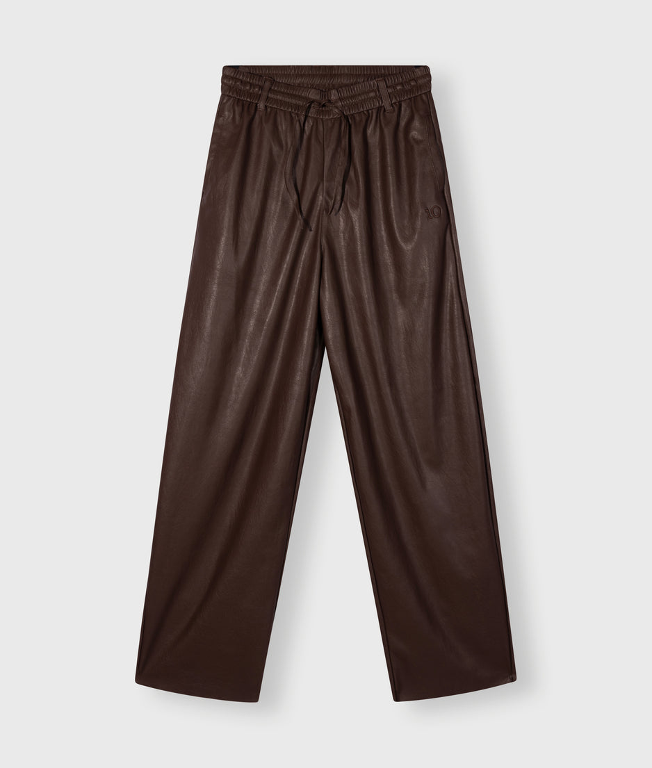 soft PU western pants | deep wine