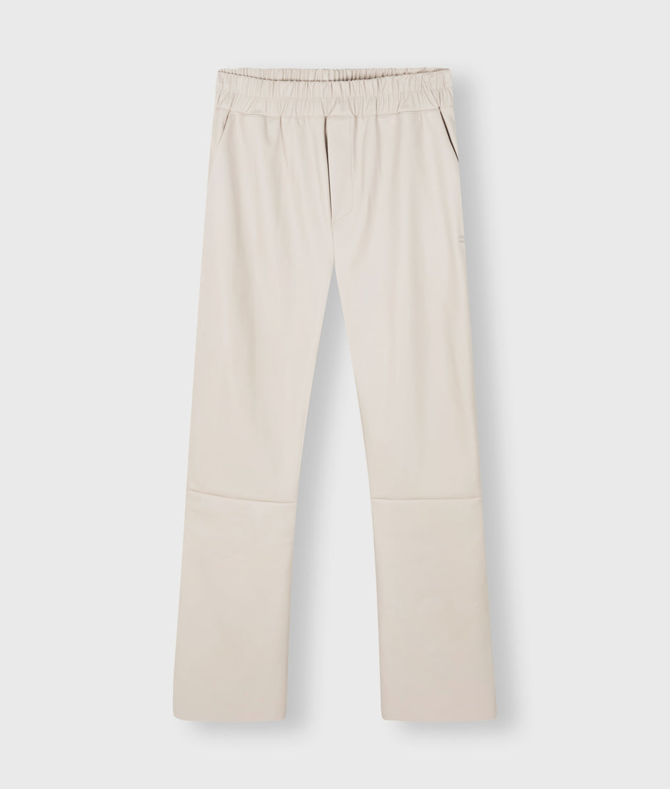 leather look cropped jogger | light safari