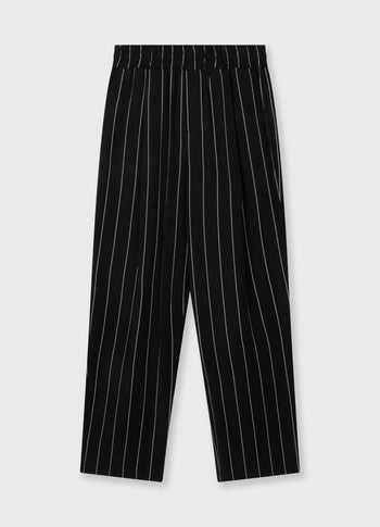 flowy pants pinstripe | black