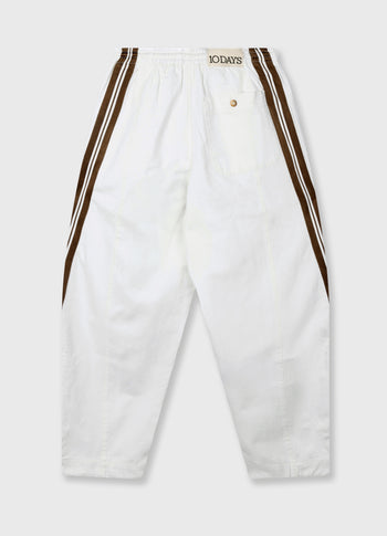 wide tapered pants | optic white