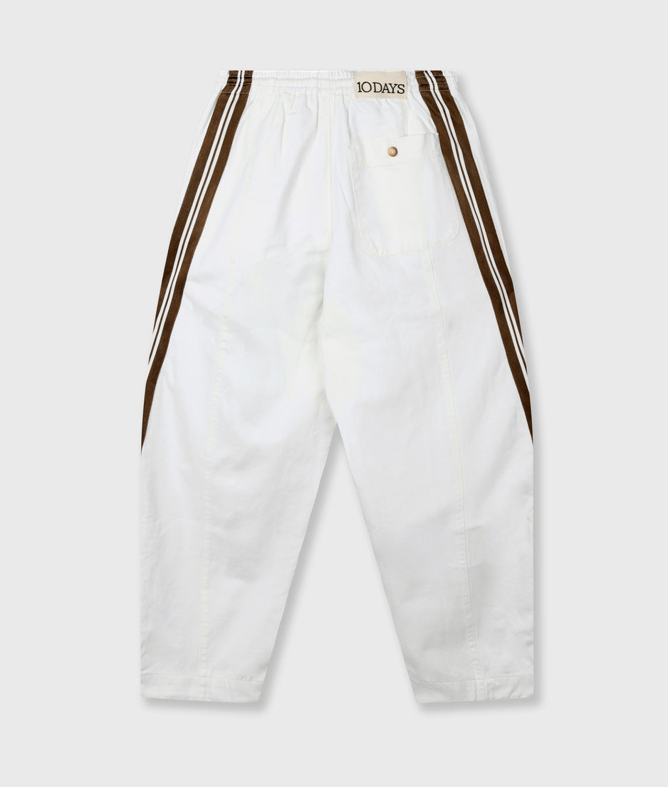 wide tapered pants | optic white