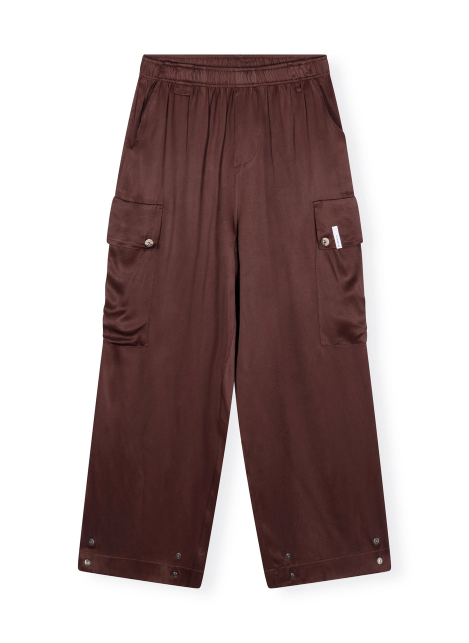utility pants satin | aubergine
