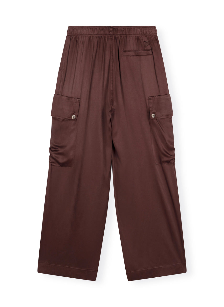 utility pants satin | aubergine