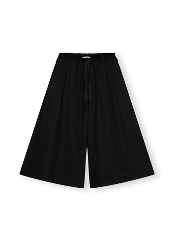 wide pants poplin | black