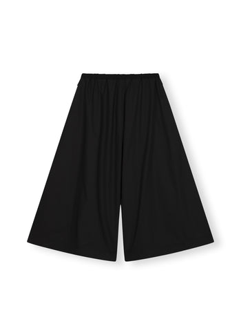 wide pants poplin | black