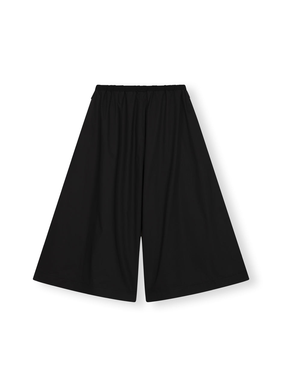 wide pants poplin | black