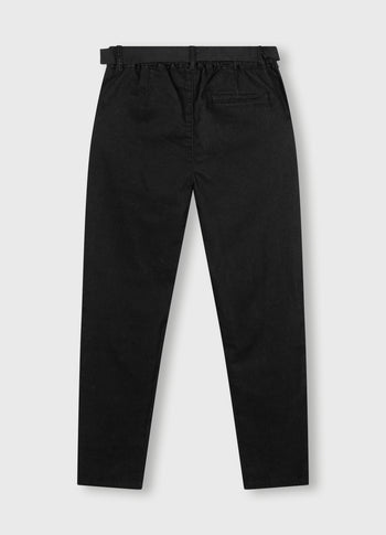 belted pants washed | black