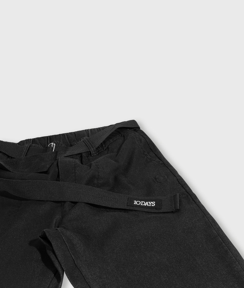 belted pants washed | black