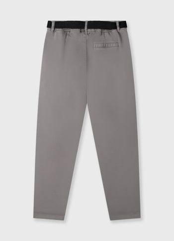belted pants jog twill | light graphite
