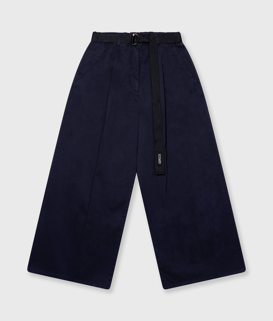 wide pants twill | dark navy