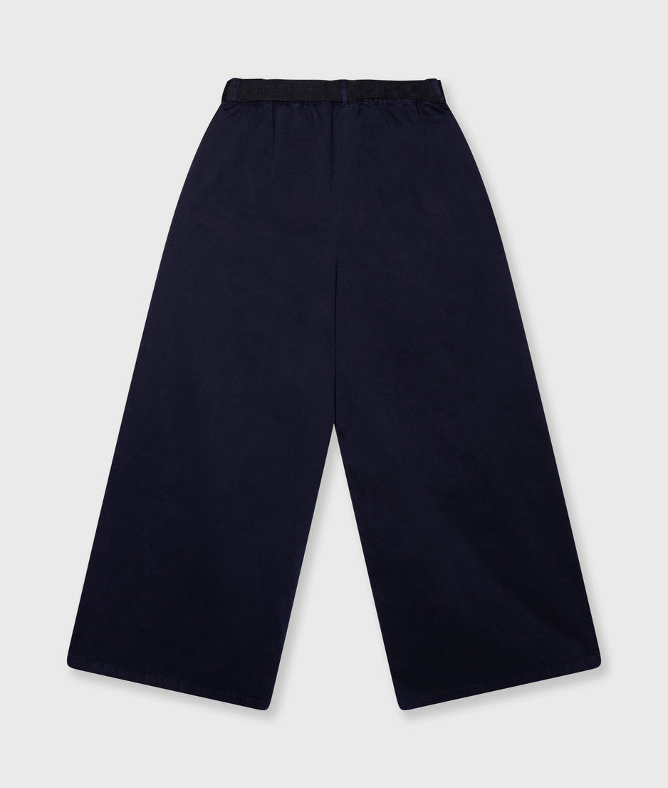 wide pants twill | dark navy